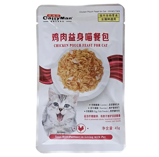 Влажный корм CattyMan Urinary Care Chicken Feast консервы с курицей и макрелью в желе, для кошек, склонных к мочекаменной болезни, пауч, 45 г