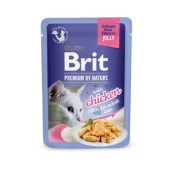 Вологий корм Brit Premium Delicate Fillets in Jelly Chicken для дорослих котів, філе в желе, курка, 85 г
