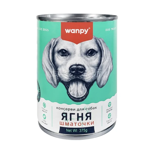 Консерви Wanpy Lamb Chunk для собак, шматочки, ягня, 375 г