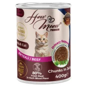 Вологий повнораціонний корм HowMeow Adult Cat з яловичиною для котів, 400 г