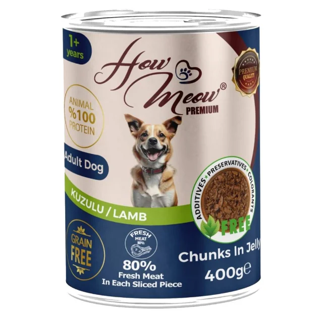 Влажный полнорационный корм HowMeow Adult Dog с ягненком для собак, 400 г