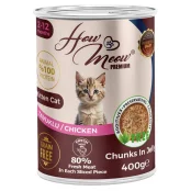 Вологий повнораціонний корм HowMeow Kitten з куркою для кошенят,  400 г