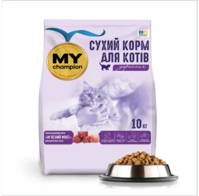 Сухой корм My Champion Meat Mix для кошек, полнорационный, 10 кг