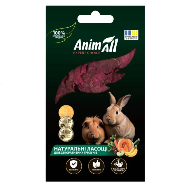 Ласощі AnimAll сушений буряк для гризунів, натуральні, 50 г
