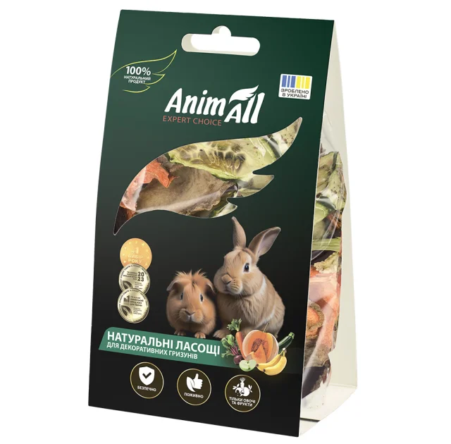 Ласощі AnimAll овочевий мікс із селерою для гризунів, сушені, 50 г
