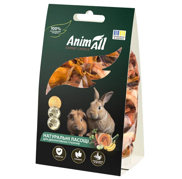Ласощі AnimAll морква та гарбуз для гризунів, сушені, 50 г
