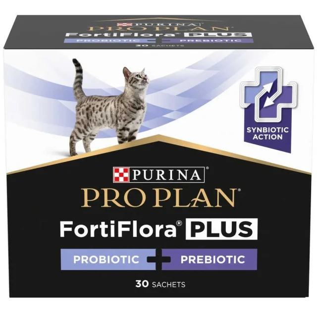 Пробиотик ProPlan FORTIFLORA Plus для взрослых котов и котят, поддержка микрофлоры ЖКТ, 30×1.5 г