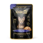 Вологий корм AnimAll для котів, тунець з куркою, 80 г