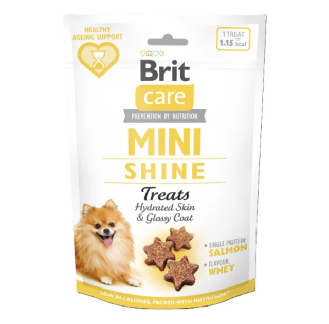 Ласощі Brit Care Mini Treats Shine для собак малих порід, для блискучої шерсті, лосось, 50 г