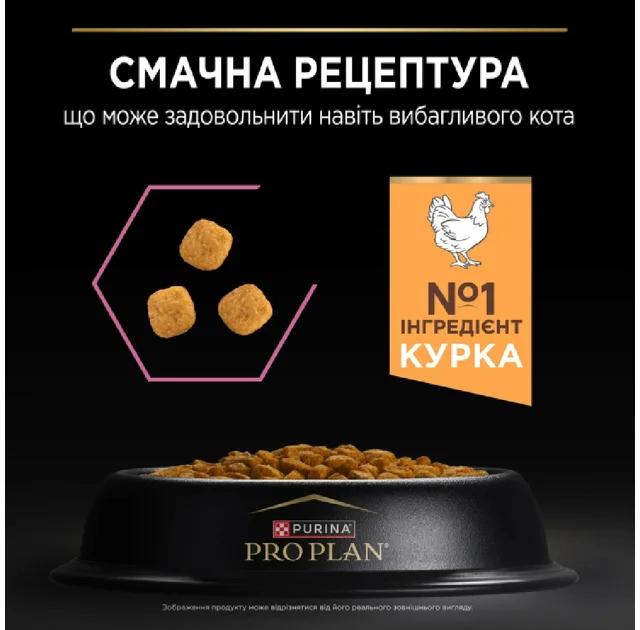 Сухий корм Purina Pro Plan Sterilised Delicate для стерилізованих котів з чутливим травленням, з куркою, 1.5 кг
