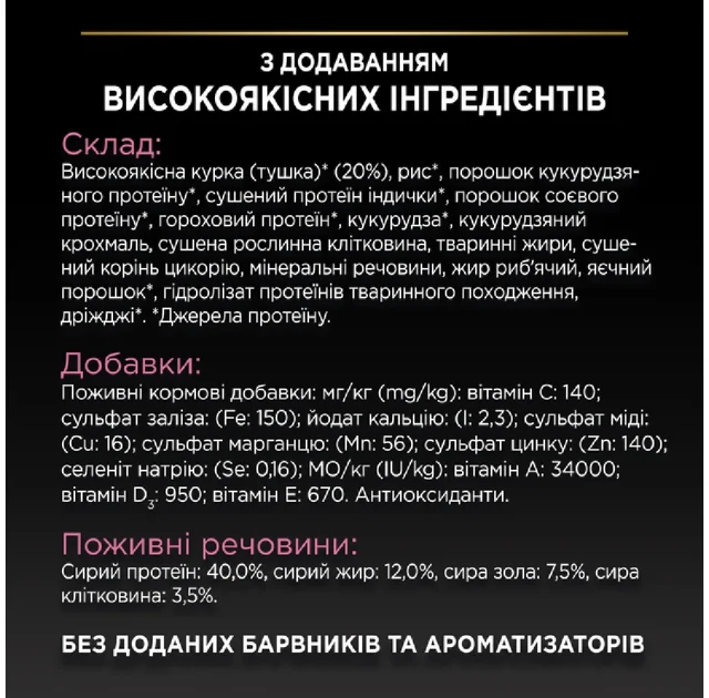Сухий корм Purina Pro Plan Sterilised Delicate для стерилізованих котів з чутливим травленням, з куркою, 1.5 кг