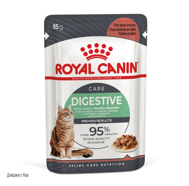 Влажный корм Royal Canin Digest Sensitive при чувствительном пищеварении у кошек, кусочки в соусе, 85 г