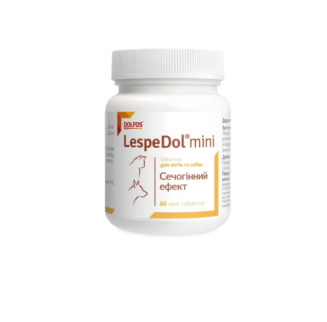 Таблетки Dolfos LespeDol mini для нейтрализации токсинов и продуктов обмена веществ для котов и собак, 60 табл