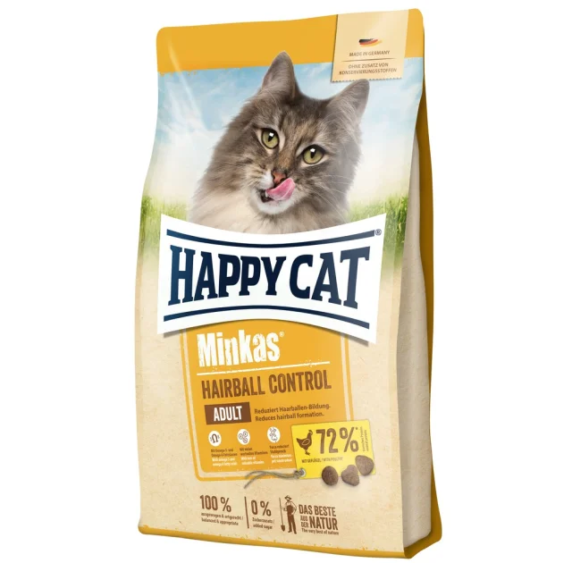 Сухий корм Happy Cat Minkas Hairball Control для виведення грудочок шерсті для кішок, з птахом, 500 г