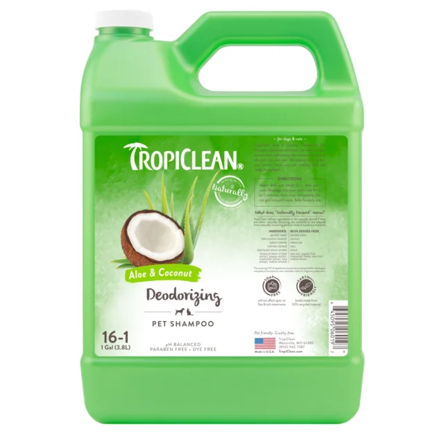 Шампунь TropiClean Aloe & Coconut Pet "Алое і кокос" для собак і котів, 3,8 л