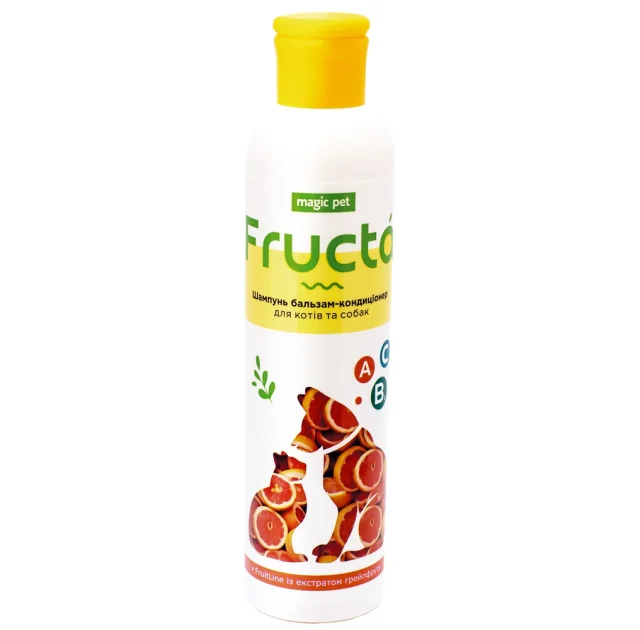 Шампунь-кондиционер Magic Pet Fruit Line Грейпфрутовый от перхоти с бишофитом для кошек и собак, 220 мл