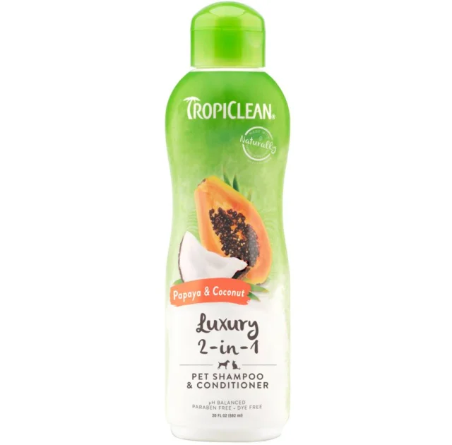 Шампунь-кондиционер Tropiclean Papaya and Coconut 2 в 1; 592 мл.