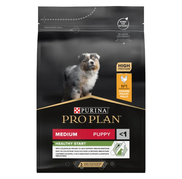 Сухой корм Purina Pro Plan Dog Medium Puppy OptiStart для щенков средних пород, с курицей, 3 кг