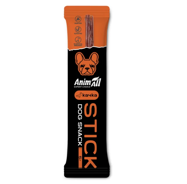 Жевательные лакомства (стики) AnimAll Sticks DOG для взрослых собак, с уткой, 5 г.