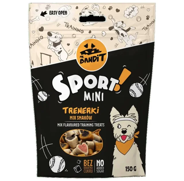 Лакомство Mr. Bandit Sport Mini для собак, микс вкусов, мини подушечки, для тренировок, 150 г