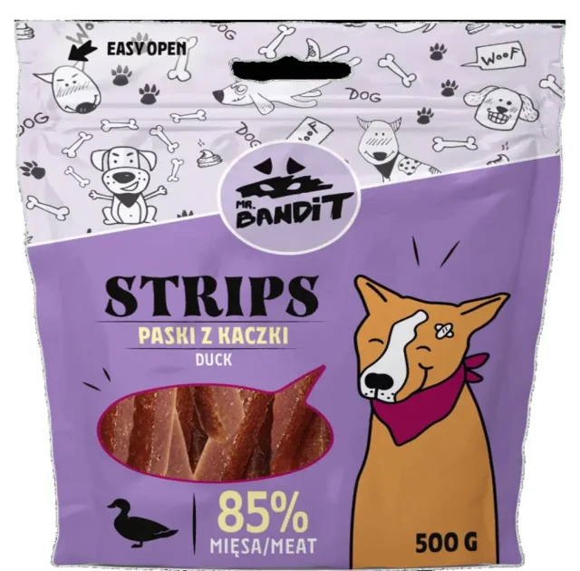 Лакомство Mr. Bandit Strips для собак, с уткой, мягкие полоски, 80 г