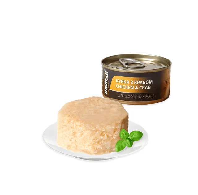 Консервы AnimAll для кошек, курица с крабом, 85 г