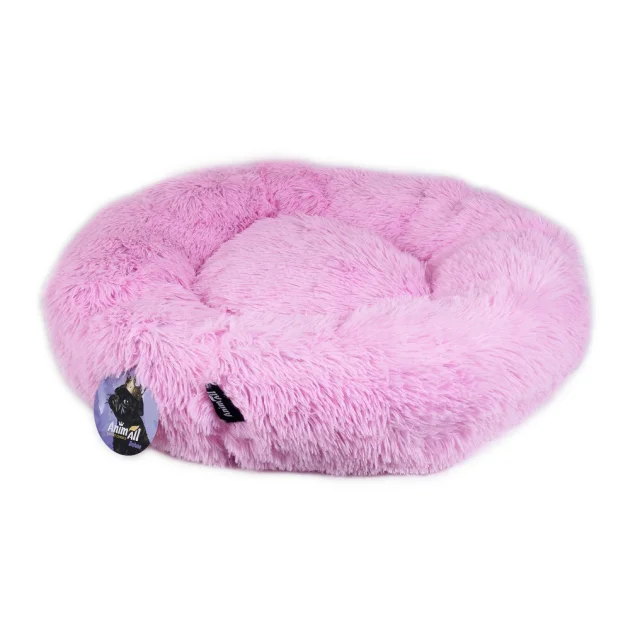 Лежак-гніздо Animall Wendy для собак і котів, розмір L, 63×63×15 см, рожевий