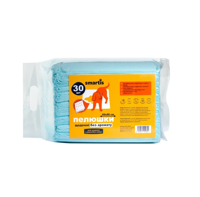 Пелюшки щоденні Smartis для собак, 60×90 см, 30 шт