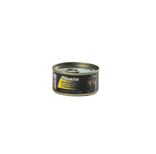 Консервы AnimAll для кошек, нежный мусс из курятины, 80 г