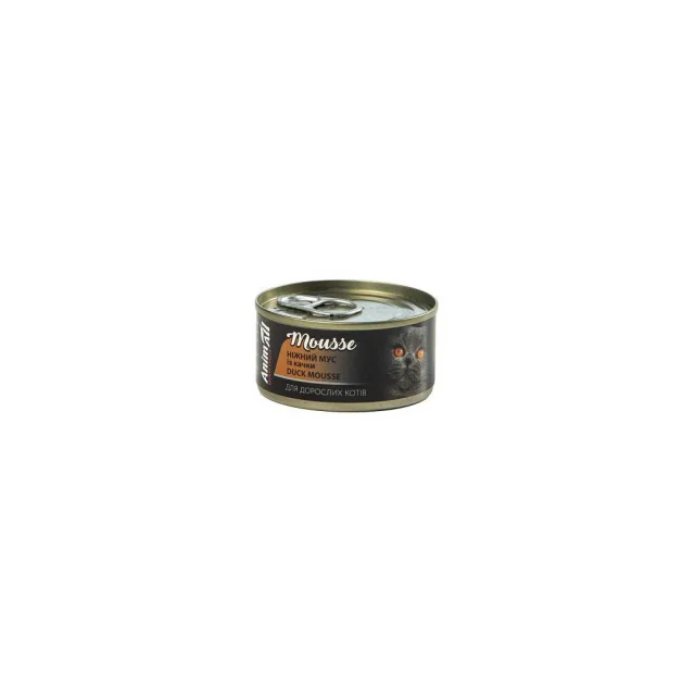 Консервы AnimAll для кошек, нежный мусс из утки, 80 г
