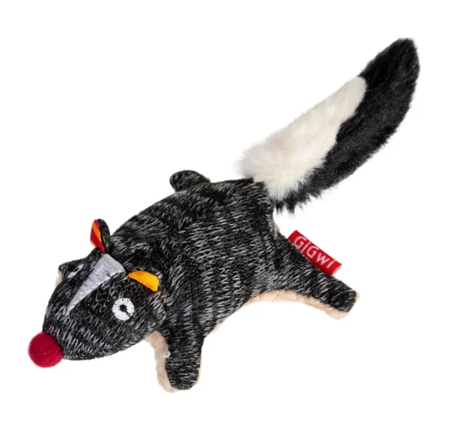 Игрушка для собак GiGwi Plush, Скунс с пищалкой, текстиль, 9 см