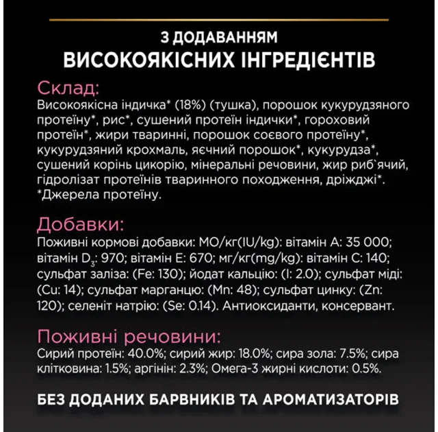 Сухой корм Purina Pro Plan Cat Delicate Turkey для кошек с чувствительным пищеварением, с индейкой, 400 г