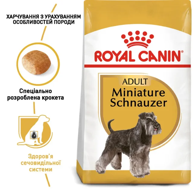 Сухой корм Royal Canin Miniature Schnauzer Adult для собак породы миниатюрные шнауцер, 7.5 кг