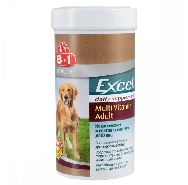 Вітаміни 8in1 Excel Multi Vitamin Adult для дорослих собак для здорового розвитку, мультивітамін, 70 шт