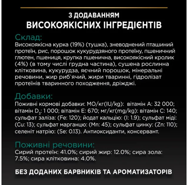 Сухой корм Purina Pro Plan Cat Sterilised для стерилизованных кошек, с кроликом, 10 кг