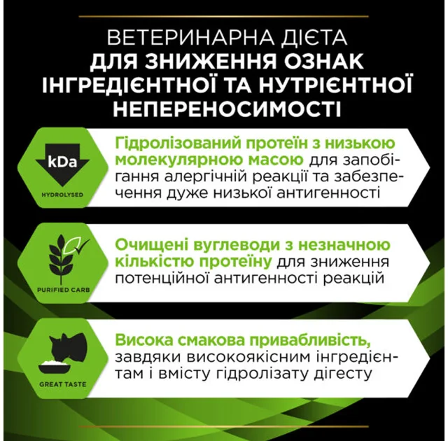 Сухой корм Purina Pro Plan Veterinary Diets Hypoallergenic для кошек при аллергических реакциях, 1.3 кг