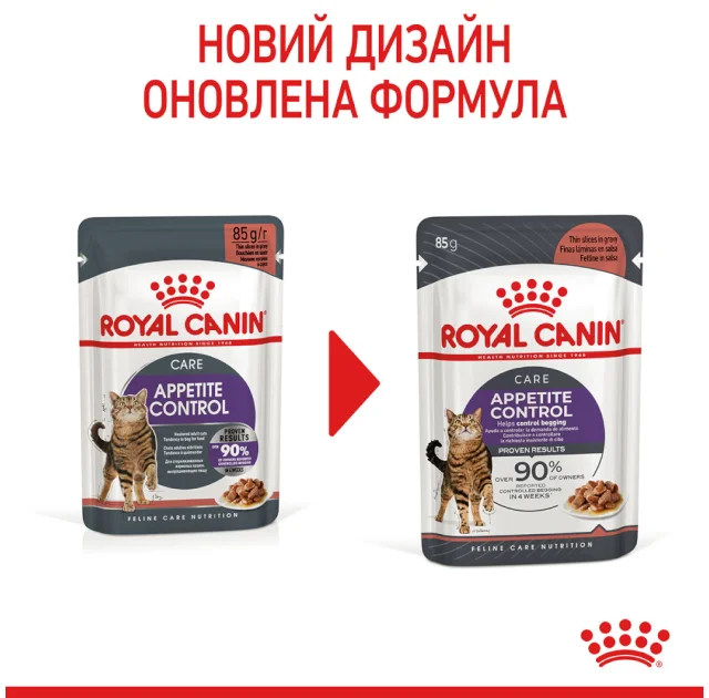 Влажный корм Royal Canin Appetite Control Care кусочки в соусе, для стерилизованных кошек, 85 г