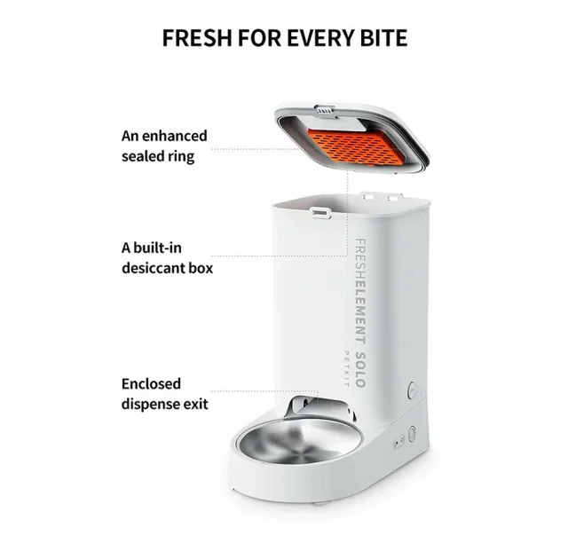 Смарт годівниця Petkit Fresh Element Solo White для собак та котів, 3 л, 16.7×31.6×29.6 см, біла