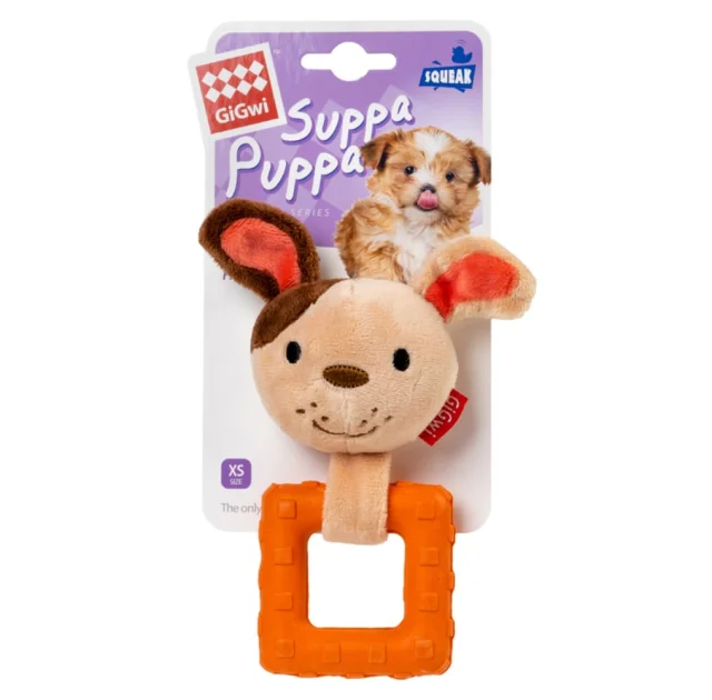 Игрушка для собак GiGwi Suppa Puppa, Собачка с пищалкой, текстиль/резина, 15 см