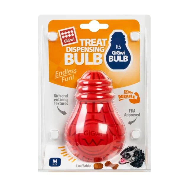 Игрушка для собак GiGwi Bulb Rubber, Лампочка резиновая, резина, M, красная