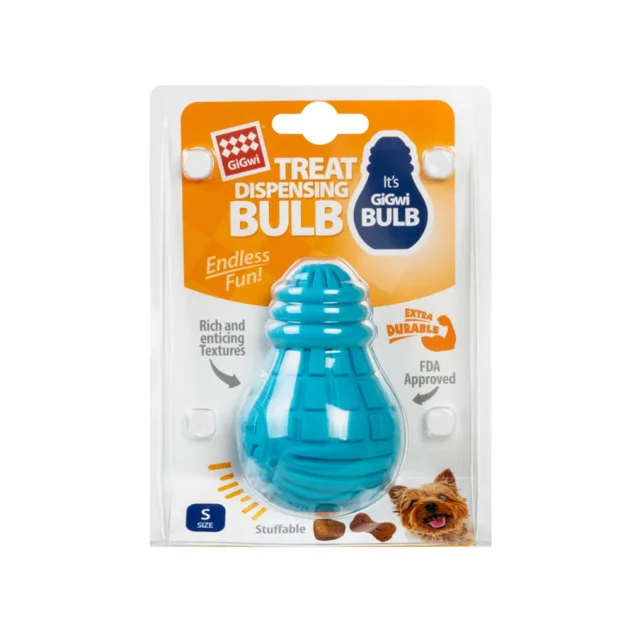 Іграшка для собак GiGwi Bulb Rubber, Лампочка резинова, гума, S, блакитна