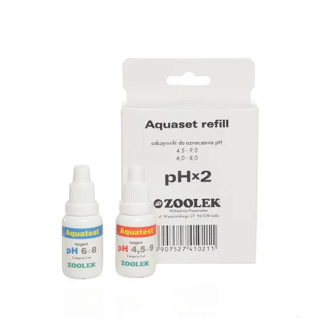 Тест pH (4,5-9,0)_(6,0-8,0) Zolek Aquatest pH x2, 0,068 кг, 9 x 3,5 x 13,5 см (реагент)