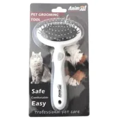 Массажная щетка AnimAll Groom для животных, серая