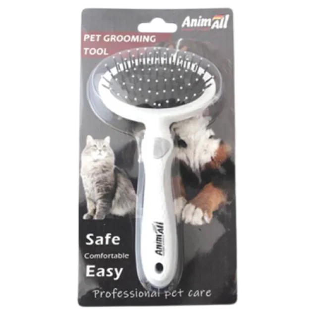 Массажная щетка AnimAll Groom для животных, серая