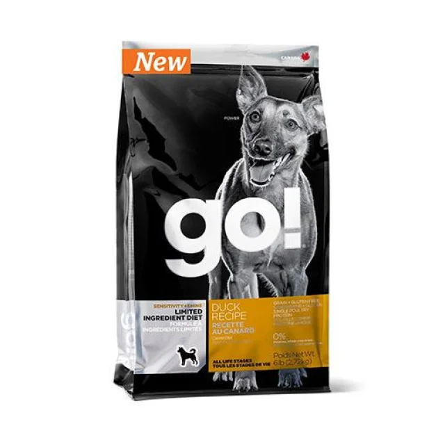 Беззерновой корм GO! Sensitivity + Shine Duck Dog для щенков и взрослых собак, с уткой, 2.72 кг