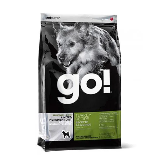 Беззерновой корм GO! Sensitivity + Shine Turkey для щенков и взрослых собак, с индейкой, 2.72 кг
