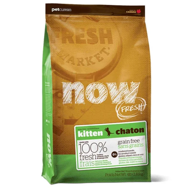 Беззерновой корм NOW Fresh Grain Free Kitten Recipe для котят с индейкой, уткой и лососем, 1.81 кг
