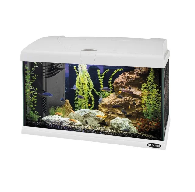 Аквариум стекляный Ferplast Capri 50 LED White с LED-освещением, белый, 40 л