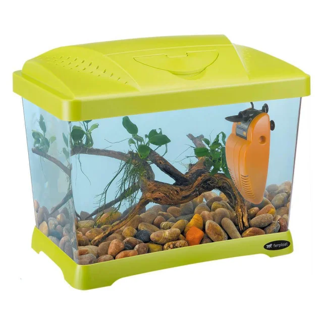 Пластиковый аквариумный комплект Ferplast Capri Junior Green, зеленый, 21 л