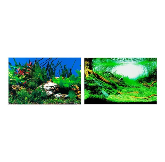 Двусторонний аквариумный фон Ferplast BLU 9046 с изображением растений, 80x40 см